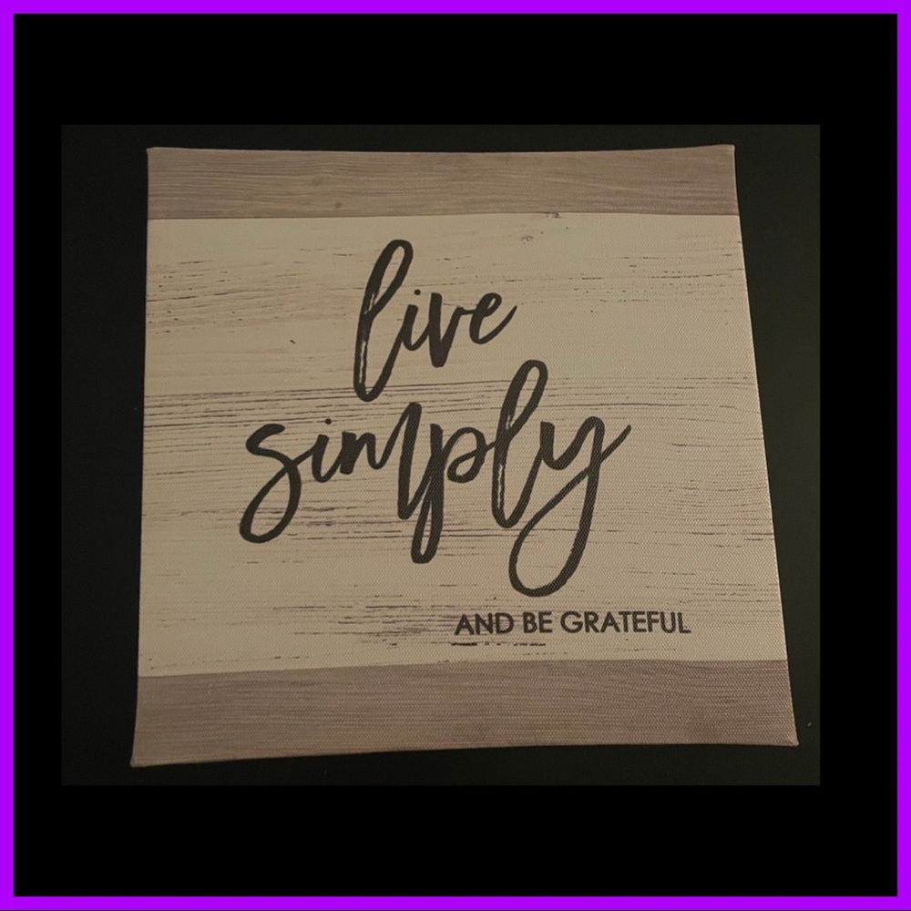 Brand new! 8x8” Live Simply canvas wall art
